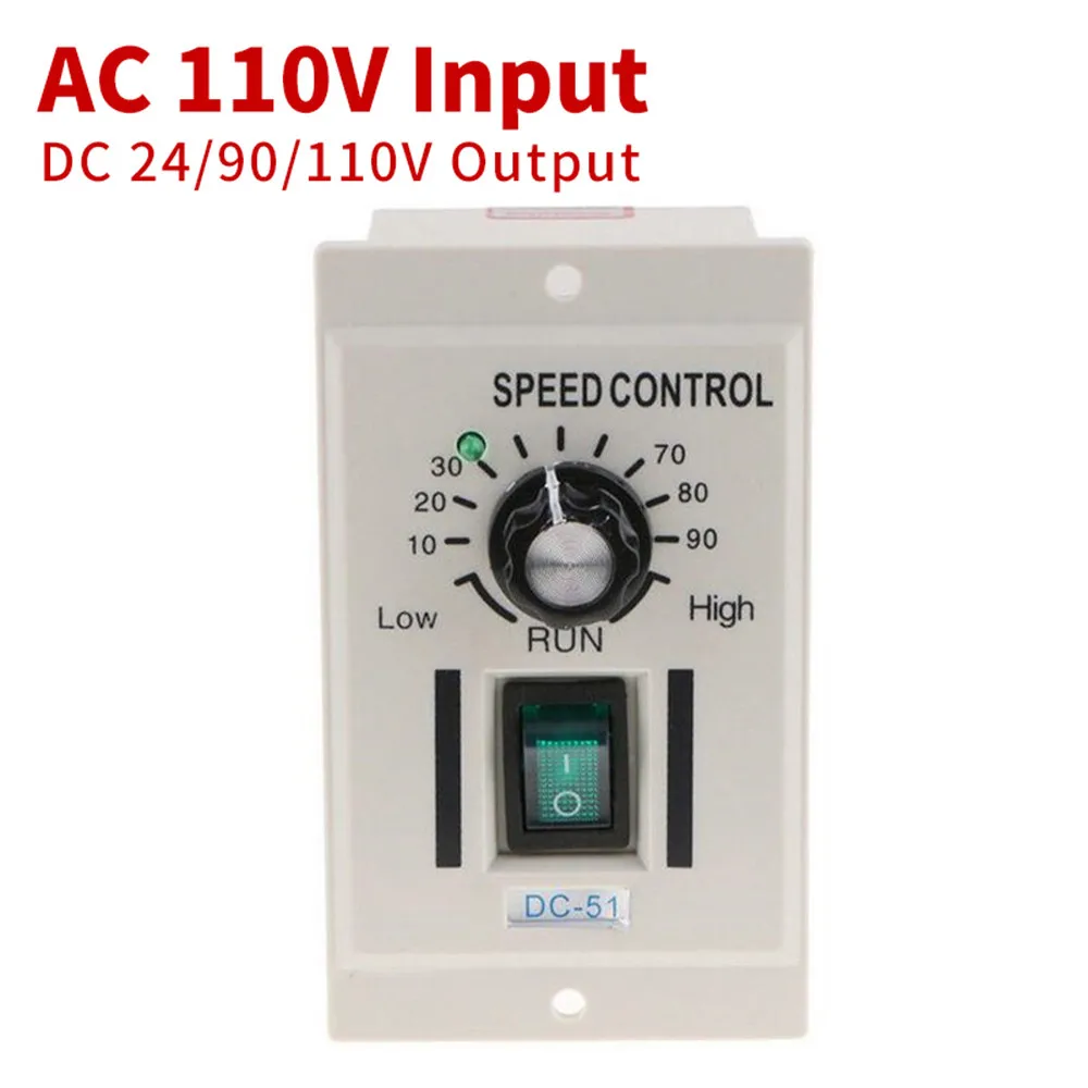 

Adjustable PWM DC Motor Speed Controller AC 110V To DC 24/90/110V For DC Motor Controller Single-phase Asynchronous Motor Speed