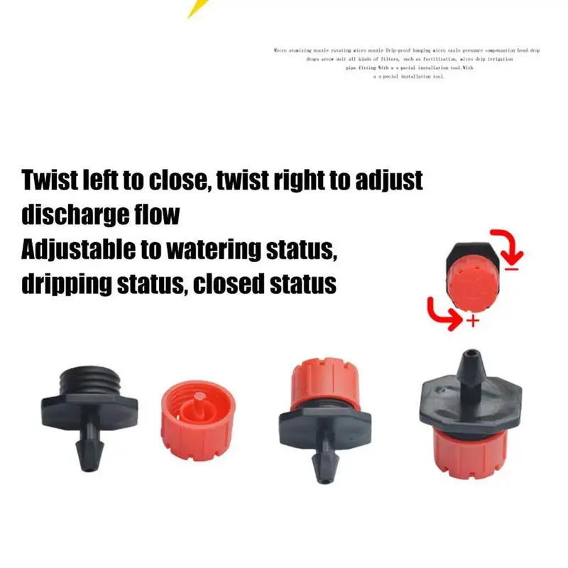

100pcs/set Sprinkler Garden Irrigation Micro Flow Dripper Sprinklers Head Dripper Irrigation Adjustable Water Drip Head D9I6