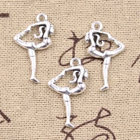 20pcs charms gymnast sporter gymnastics player 26x15mm handmade pendant making fitvintage tibetan silver colordiy for necklace