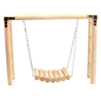 bird inteligence wooden hanging swing set parrot climbing ladder cage playground hamster ladder platform chew toys