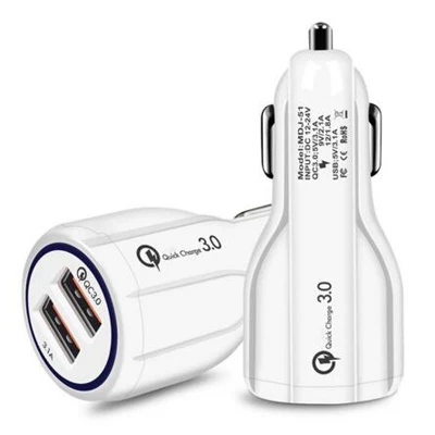 Белый Автомобильное USB зарядное устройство для мобильного телефона зарядное устройство 2 порта USB для Ford Fiesta Focus 2 1 Mondeo 4 3 Transit Fusion Kuga Ranger Mustang KA S-max - Название цвета: Белый