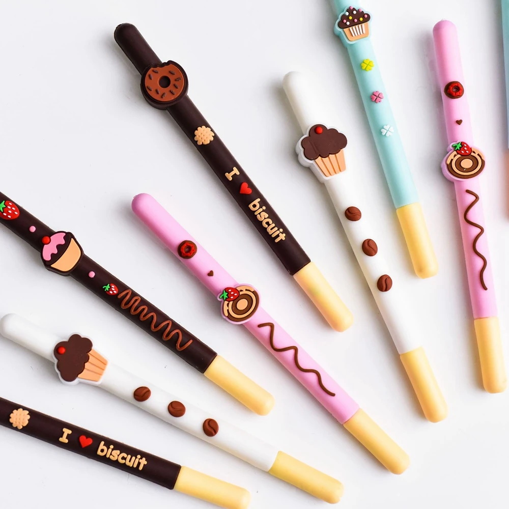 

20 Pcs Gel Pen Korean Stationery Cute Biscuit Gel Pen School Office Kawaii Supply Handles Novelty Gift Creative Choclate