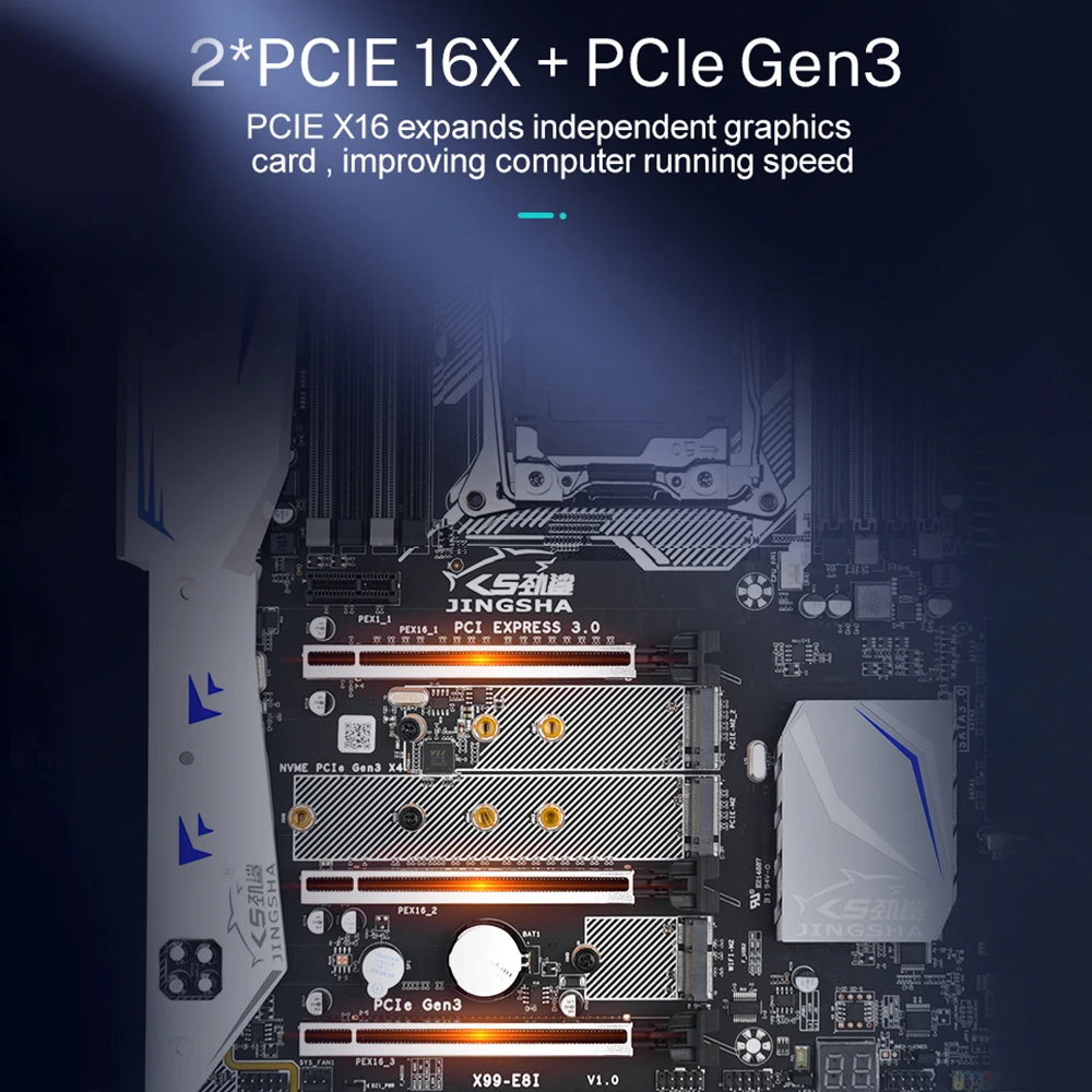 Billig JINGSHA X99-E8I Computer Motherboard ATX DDR4 256G USB 3,0 SATA 3,0 M.2 NVME Gigabit Desktop Mainboard Für LGA2011 V3/V4 CPU