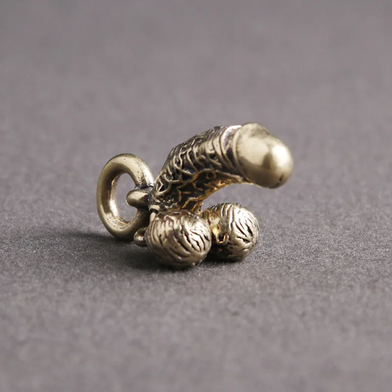 Латунный мужской кулон в виде пениса брелок подвеска забавная креативная