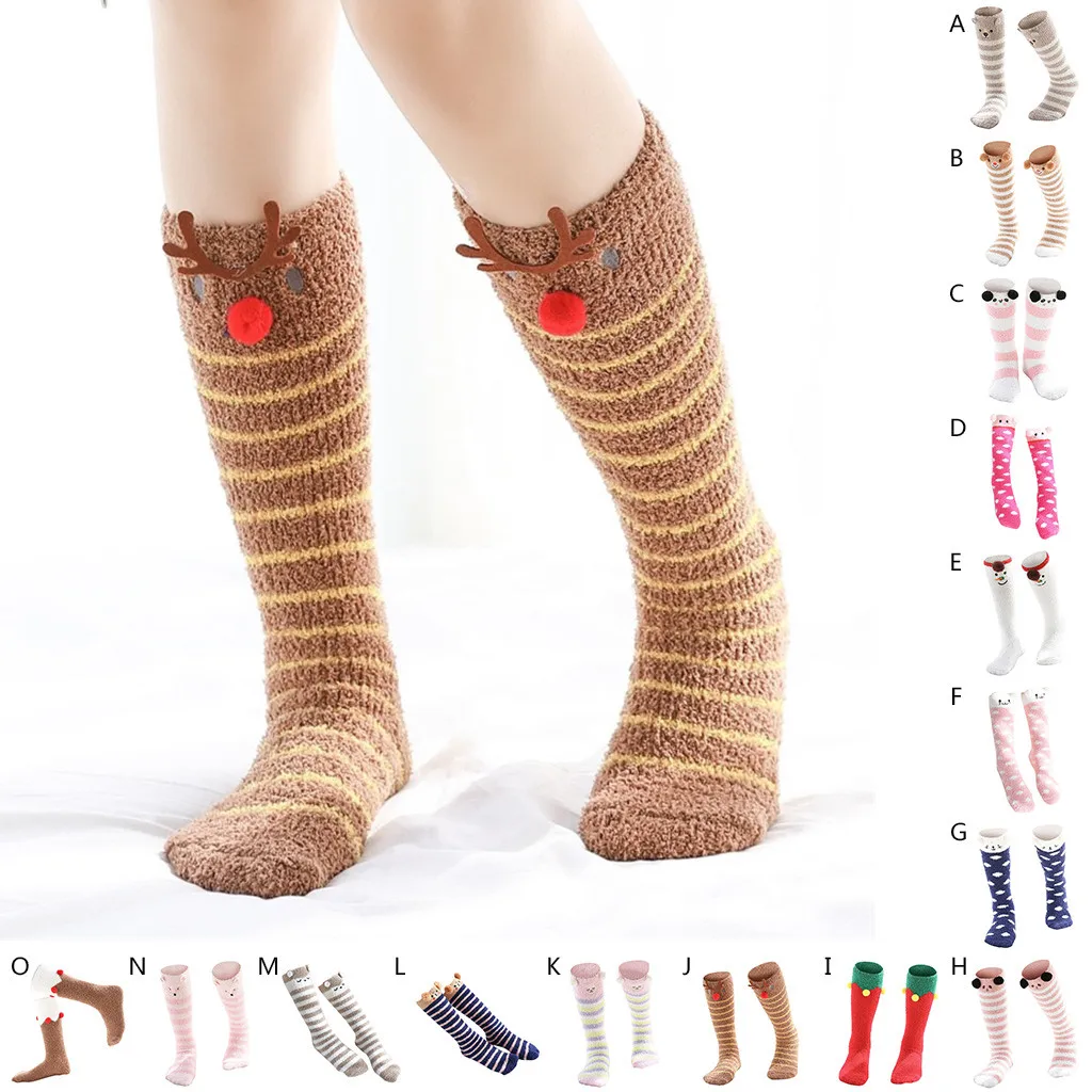 SAGACE/15 цветов зимние тянущиеся бархатные длинные носки с вышитыми героями