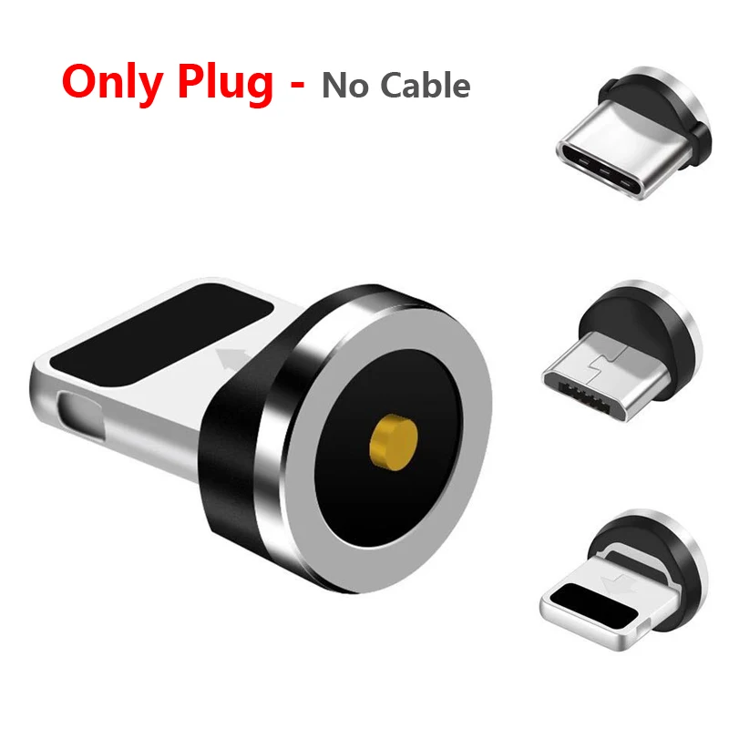 Светодиодный светящийся Магнитный usb-кабель для IPhone Xs Max Magnet Micro USB type C кабель для samsung Galaxy S9 S8 быстрое зарядное устройство - Цвет: Only Plug