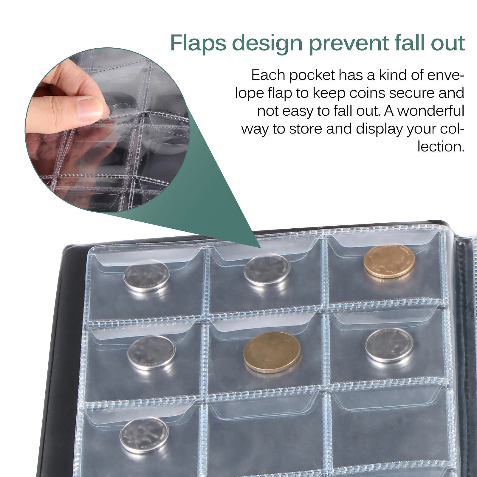 

Coin Holder Albums Mini Penny Coin Storage Bag Collecting Money Organizer 150 Pockets Coins Collection Album Book for Collector