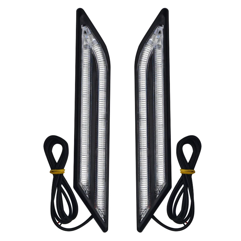 

YOLU 1 пара дневные Бег светильник s 12V светодиодный поворотники автомобиля fender светильник руководство Дневной светильник фонарь стоп-сигнала