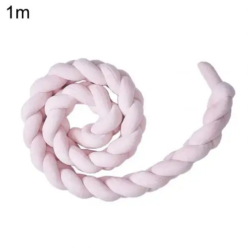 1M Pink 1/1. 5/2m пряди твист Анти Удар детская кроватка с каймой детская подушка для сна домашний текстиль кроватки, детская кроватка кровать бампер узел кроватки коврик для защиты - Цвет: 1M Pink