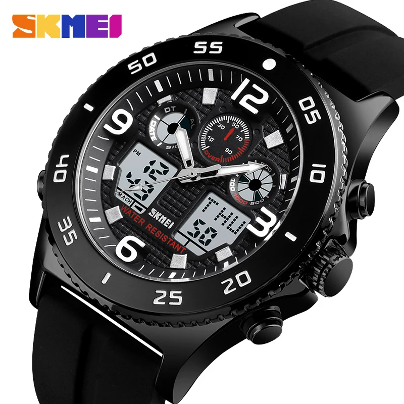 

SKMEI Mens Watches Digital 3Time Wristwatches For Men Waterproof 12/24Hour Alarm Clock Chrono Men Watch relogio masculino 1538