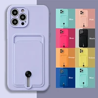 silicone card slot holder wallet phone case for iphone 13 pro max 11 12 mini xs xr x se 2020 8 7 plus soft tpu shockproof cover