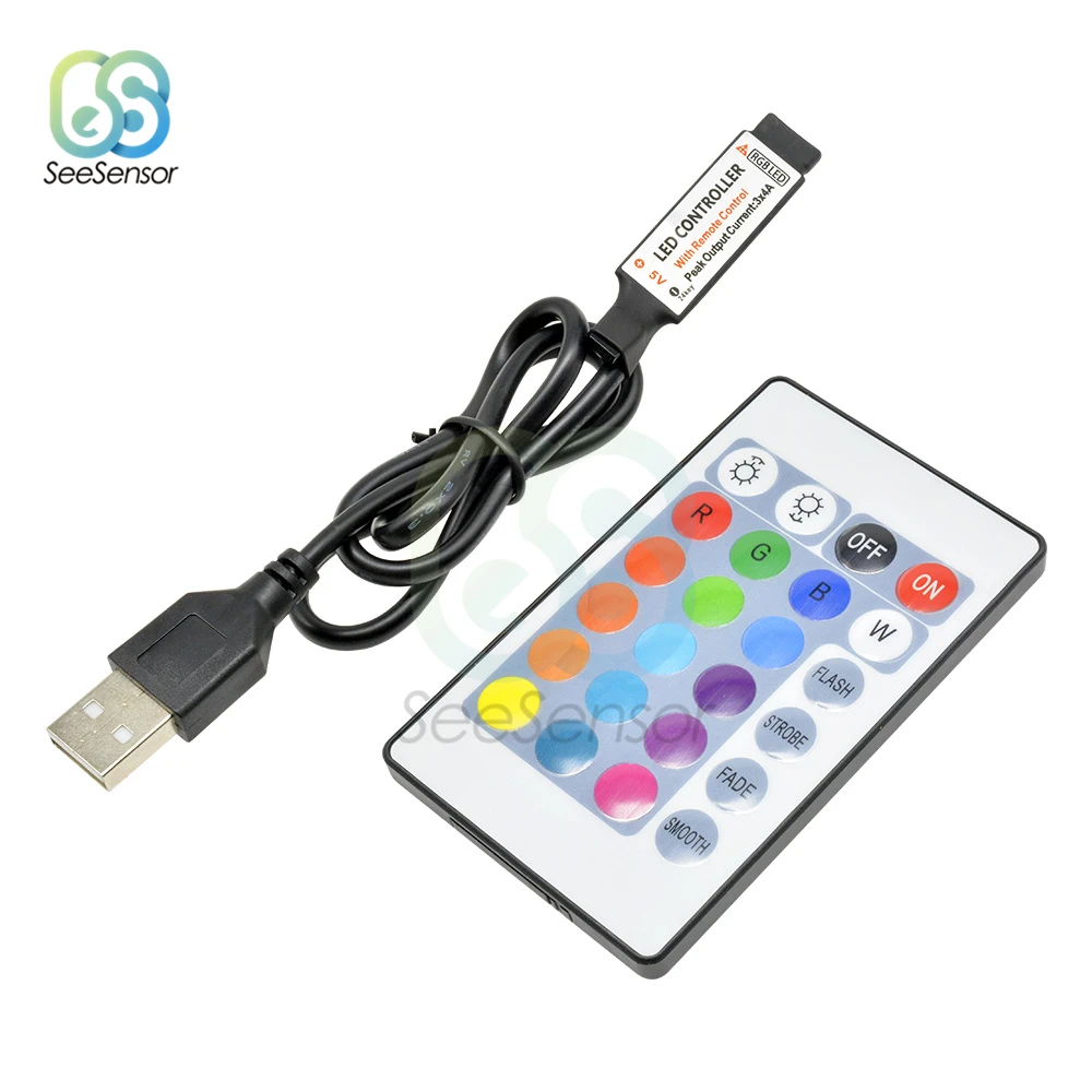 DC 5V 12V RGB USB ИК RF пульт дистанционного управления Светодиодная лента светильник 3 17