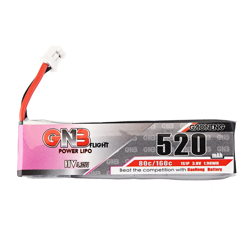 Gaoneng GNB FPV Lipo батарея 520mAh 3 8 V 80C 1S HV 4 35 PH2.0 разъем для Emax Tinyhawk Kingkong LDARC TINY DroneCine