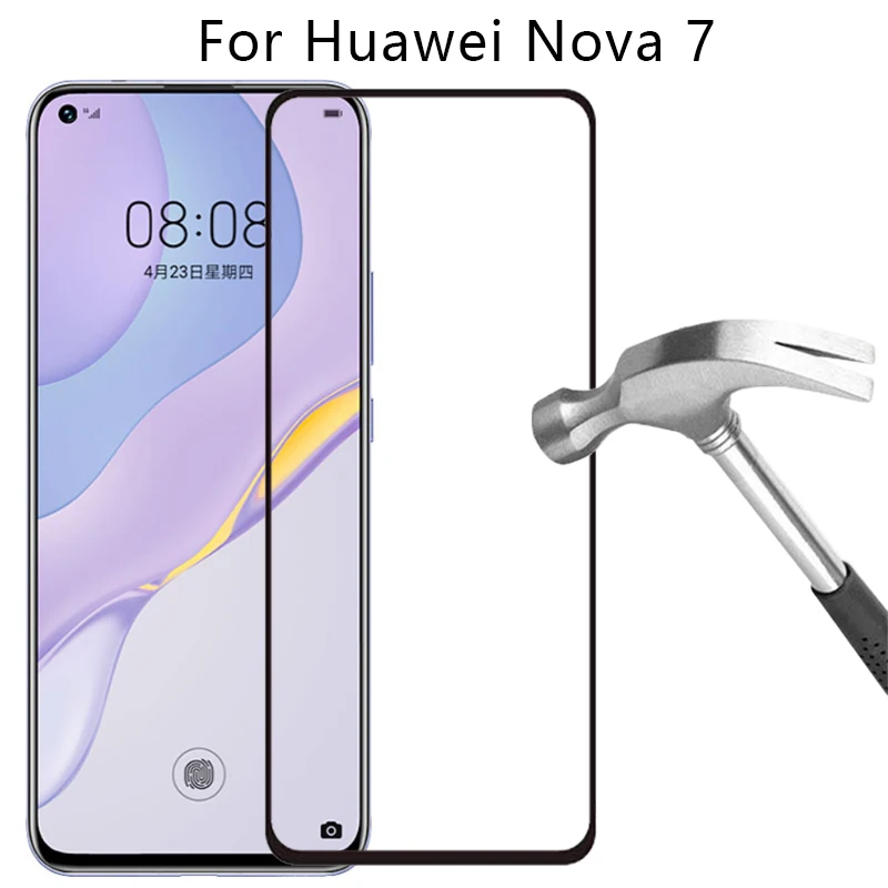 

protective glass for huawei nova 7 screen protector tempered glas on nova7 safety film huwei hawei huawey huawi huawe huawai 9h