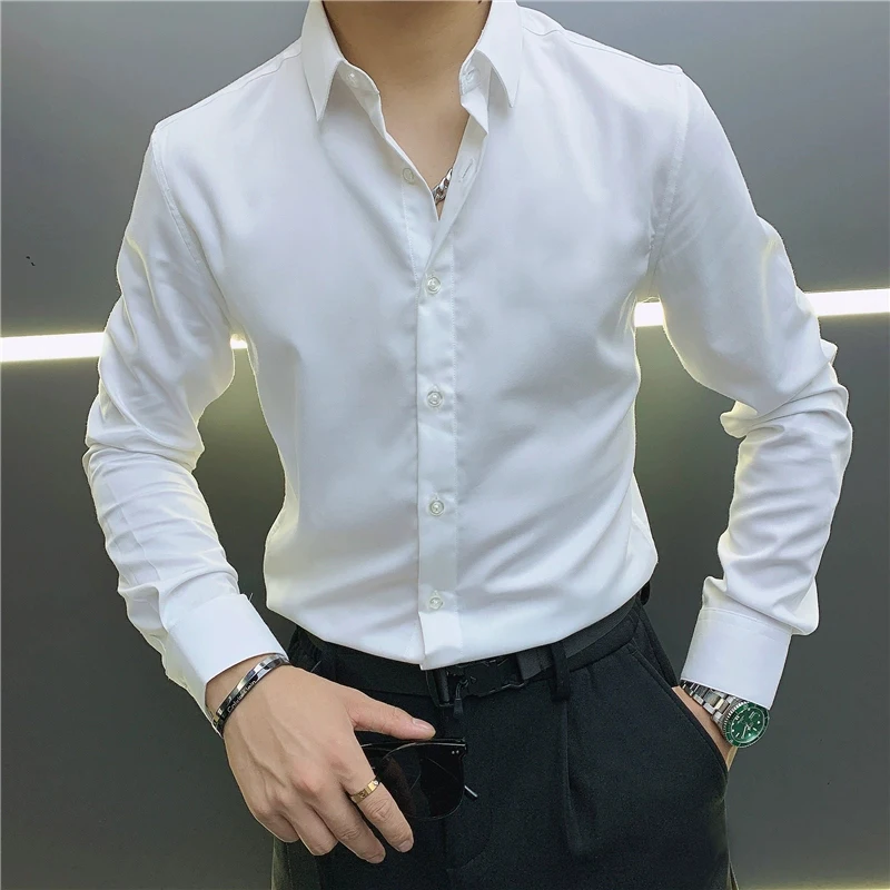 

Original Luxury Rhinestone Hot Diamond Men's T-Shirt Popular All-Match Letter Style Long-Sleeved High-Quality Cotton Business
