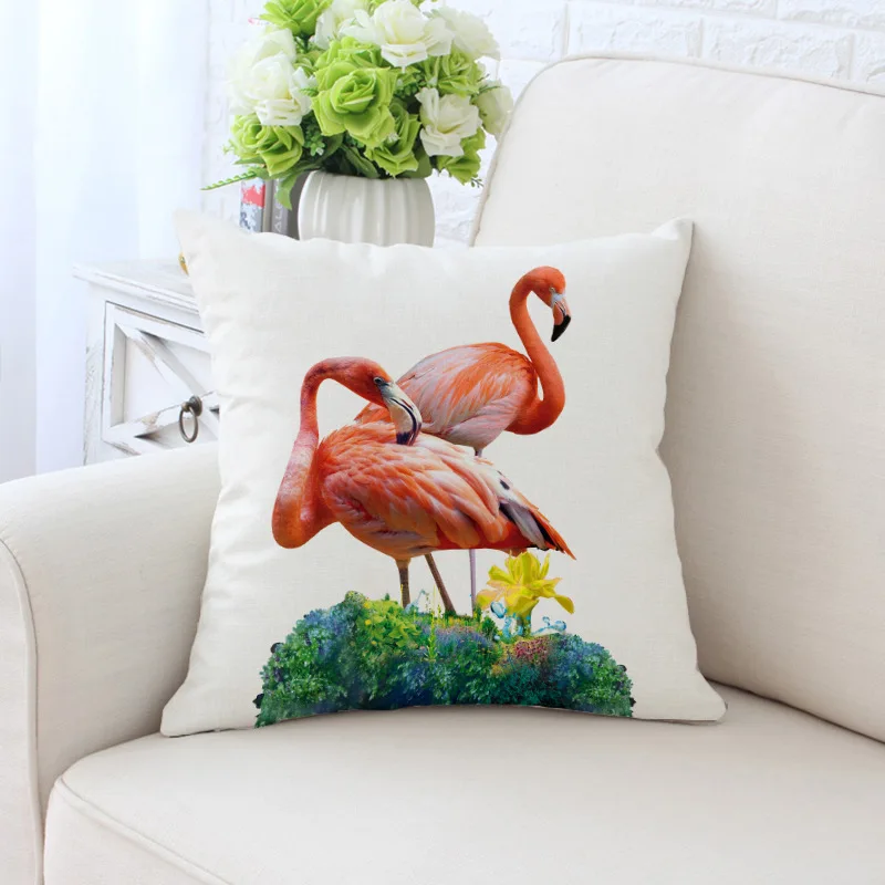 

Nordic Flamingo Animal Printed Throw Pillows Cushion Cover Decorative Flamingo Pillowcase Home Sofa Car Decoration Accessories