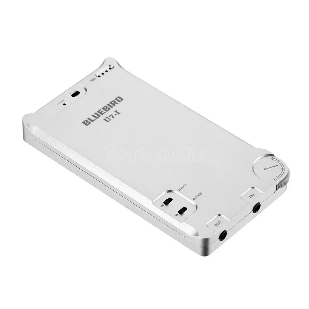 Douk аудио мини ультра-тонкий портативный hifi усилитель для наушников стерео усилитель усиления баса черный и серебристый - Цвет: Серебристый