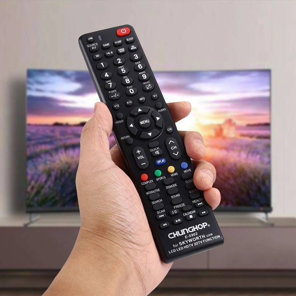 E-S902 универсальный пульт дистанционного управления Управление; для SKYWORTH светодиодный ТВ/ЖК-дисплей ТВ/HD ТВ/3D ТВ Смарт ТВ YK-58TA HS-54T YK-58PB CHUNGHOP Управление