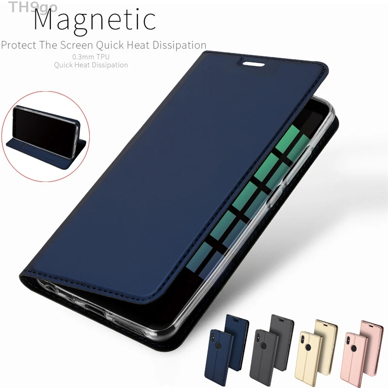 Кожаный чехол бумажник с отделением для карт и подставкой Xiaomi Redmi 6A 6 Note Pro