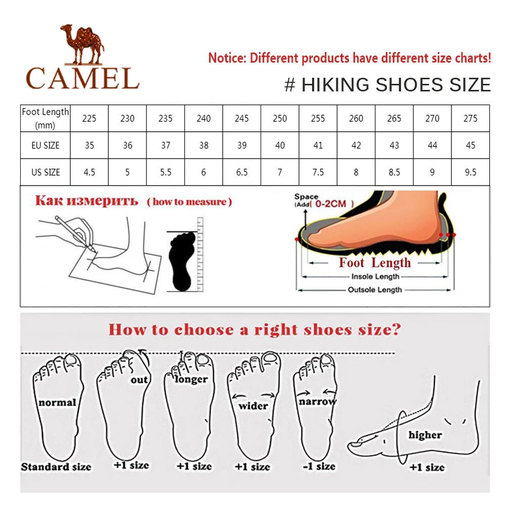 CAMEL 2021 New Fashion Couple Walking Shoes Outdoor Waterproof Hiking Shoes Men Women Non-slip Trekking Shoes Chunky Sneakers