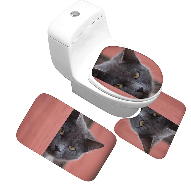 Zeegle 3 шт. Противоскользящий коврик для ванной набор с рисунком белого тигра