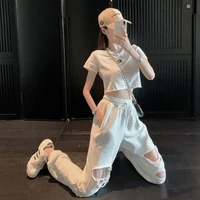 summer casual sportswear suit female 2021 new korean version of wild fashion short sleeved trousers two piece suit