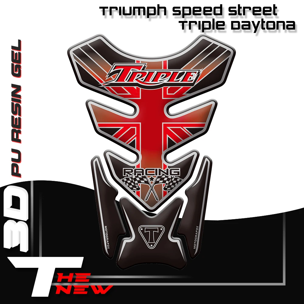 В БАЙКЕРСКОМ СТИЛЕ Fishbone протектор Стикеры 3D резиновые бак мотоцикла для Triumph