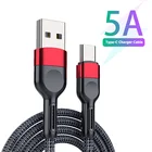 Кабель USB Type-C для Huawei, Xiaomi, Samsung S21, S20, кабель USB C, 5A, быстрая зарядка, Тип C, зарядное устройство для телефона, провод для передачи данных, шнур, кабель USB C