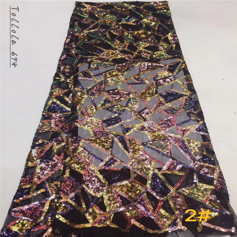 2019 высококачественные африканские блестки кружева ткань французская сетчатая