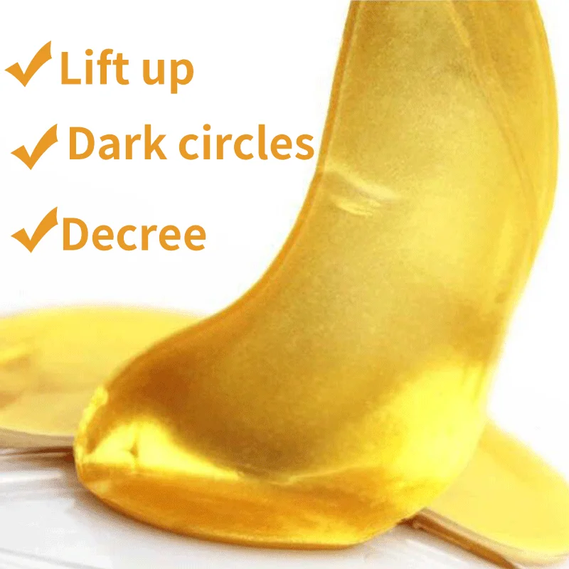 

Cosmetics Collagen Eye Patches Mask Skin Care 24k Gold Crystal Eye Patch Colageno Gel Eye Pads Eye Mask 60Pcs