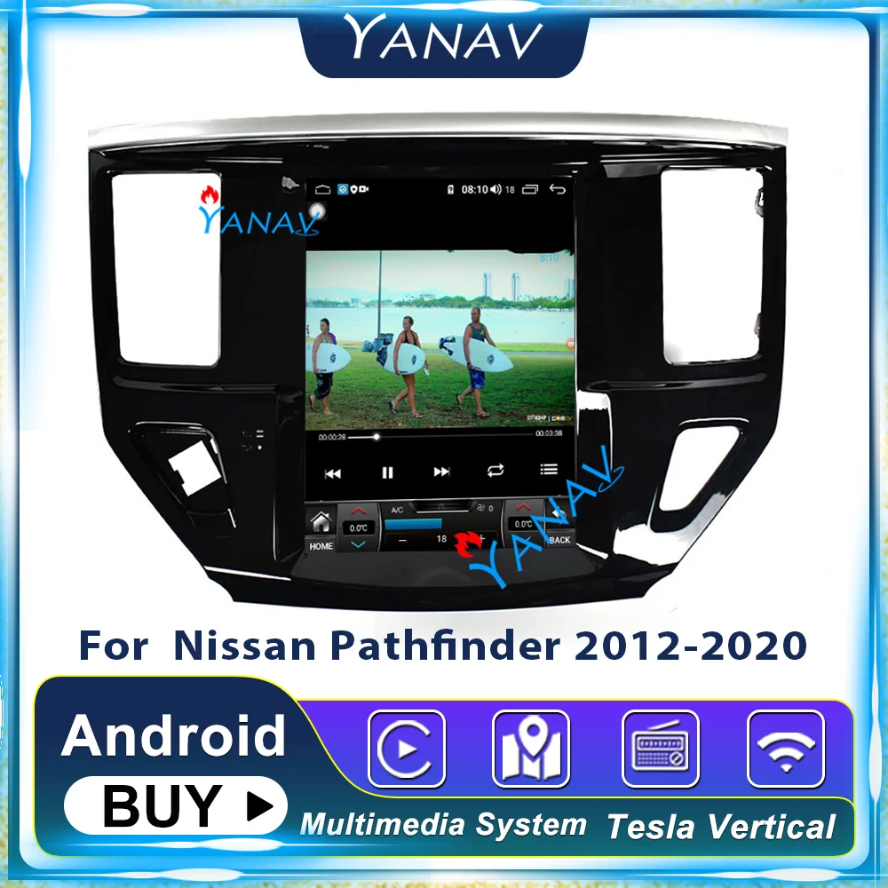 Автомобильный радиоприемник 2DIN Android Tesla Style для Nissan Pathfinder 2012-2020 автомобильный