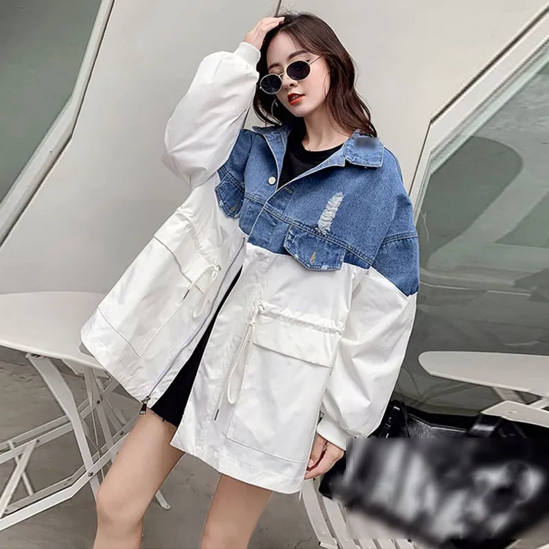 Женская Весенняя Осенняя Корейская поддельная двухкомпонентная Лоскутная