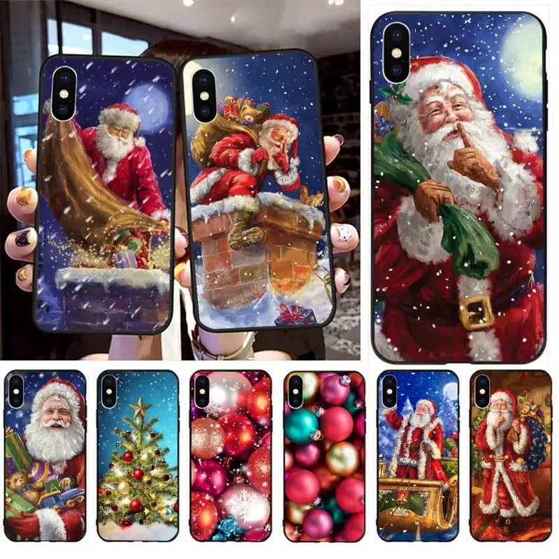 

Christmas New Year Phone Case Silicone Cover for Iphone 5 5s se 6 6s 7 8 11 12 X Xs Xr Pro Plus Max Mini