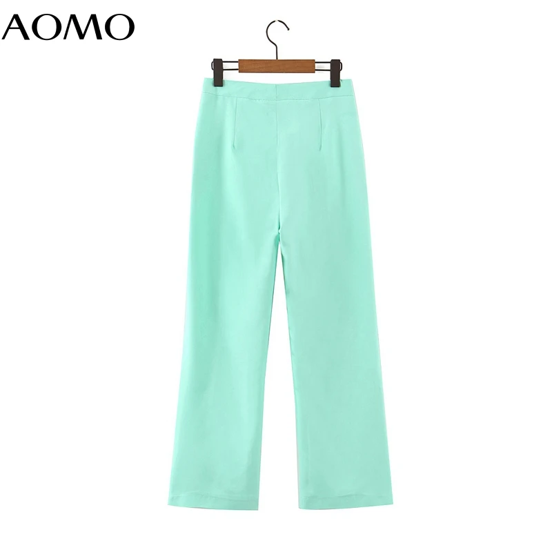 

AOMO fashion women candy color suit pants trousers 2020 new buttons office lady pants pantalon SL516A