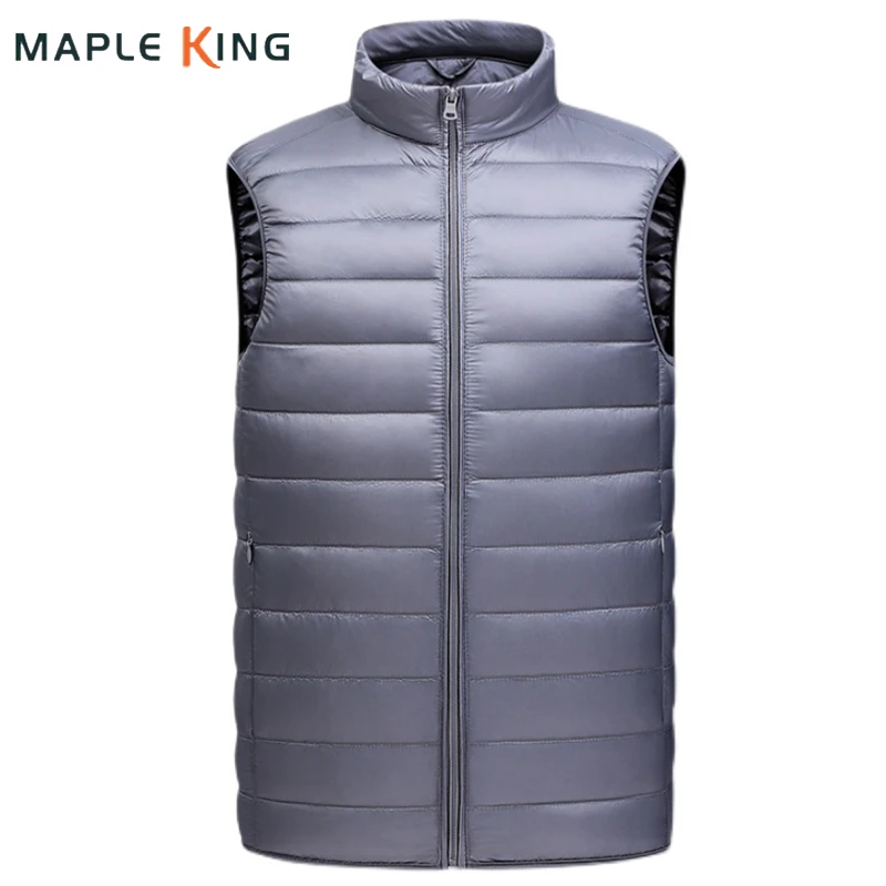 

Men's White Duck Down Vest Sleeveless Jacket Autumn Winter Men Clothing Solid Zipper Warm Waterproof Gilet Coat Overcoats M-3XL