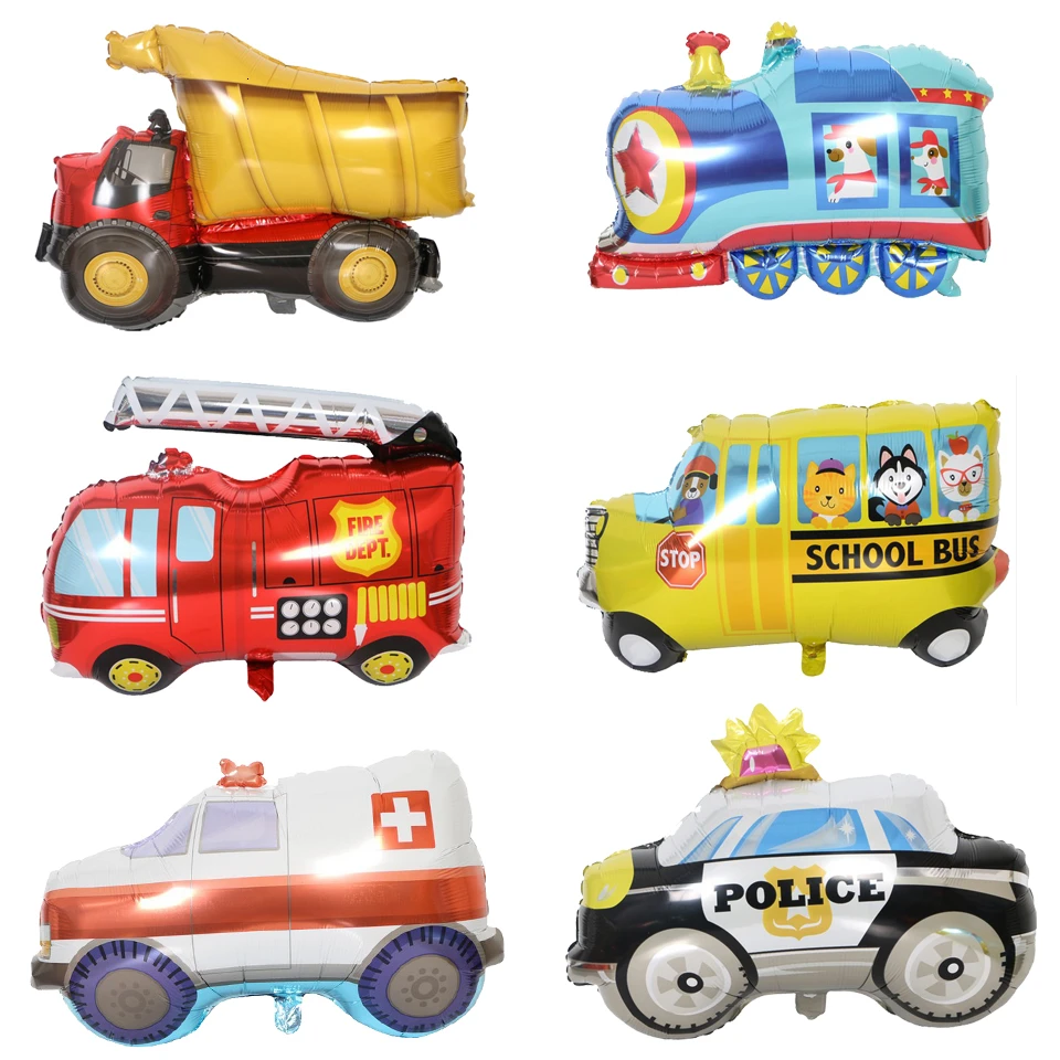 1 упаковка строительный автомобиль надувные воздушные шары из фольги экскаватор