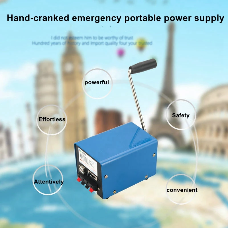 outdoor portable travel wild power outage emergency high power diy hand cranked generator usb mobile phone charger free global shipping