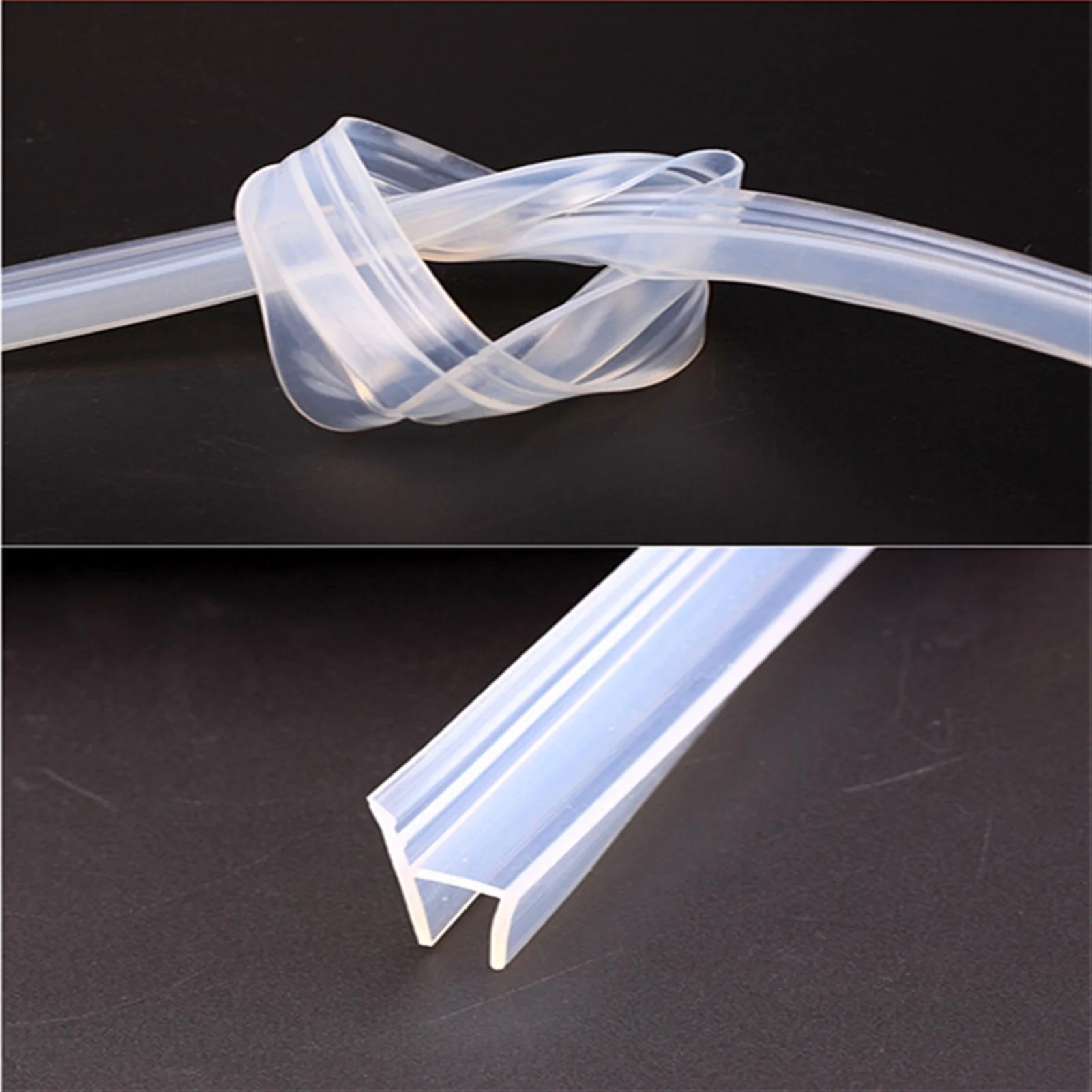 

5M H Shape Silicone Rubber Shower Room Door Window Glass Seal Strip Weatherstrip For 6/8/10/12mm,