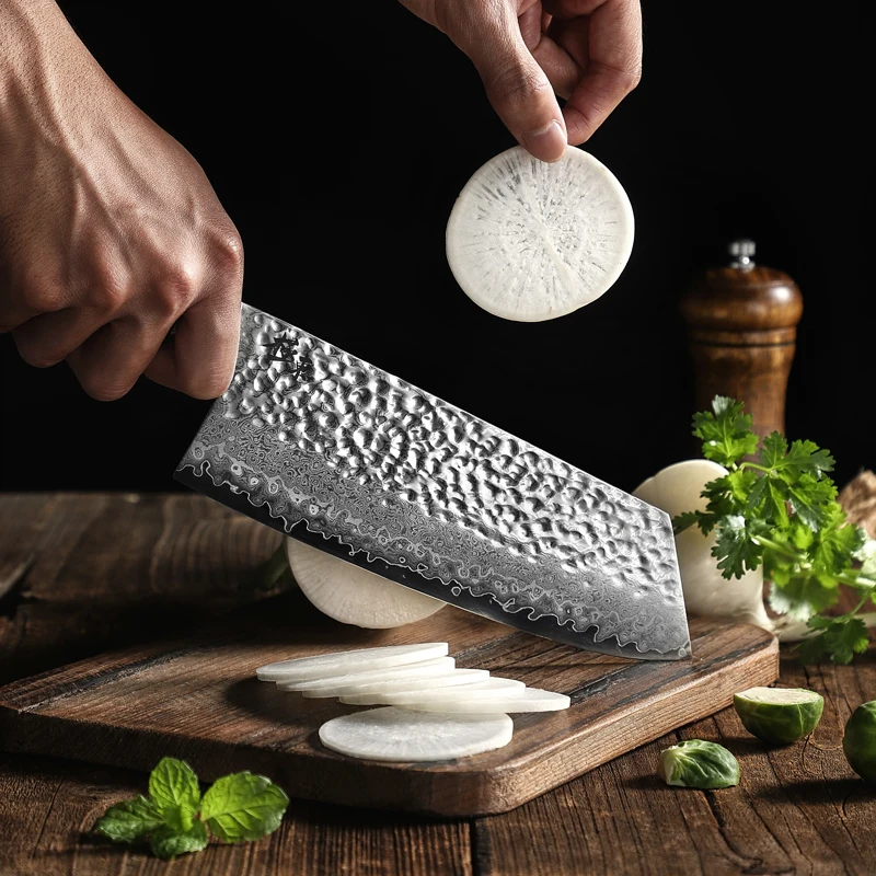 Кухонный нож Kyokuto 67-дюймовый резец из дамасской стали под золото 10 - купить по