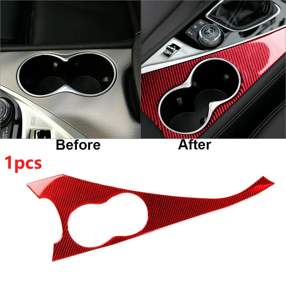 

Car Center Console Water Cup Holder Panel Decoration Trim Stickers Carbon Fiber Look For Infiniti Q50 2014-19 Car Stickers