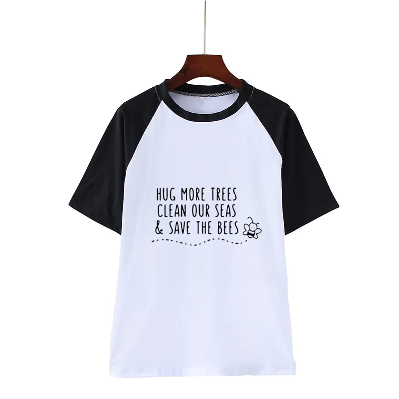 

Save bees letters design digital printing contracted joker T-shirt coat