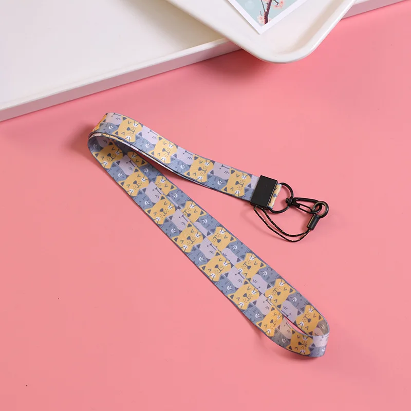 cute 40pcs cat phone straps neck lanyards for mobile phone accessories kawaii animal short wristband phone strap for diy pendant free global shipping