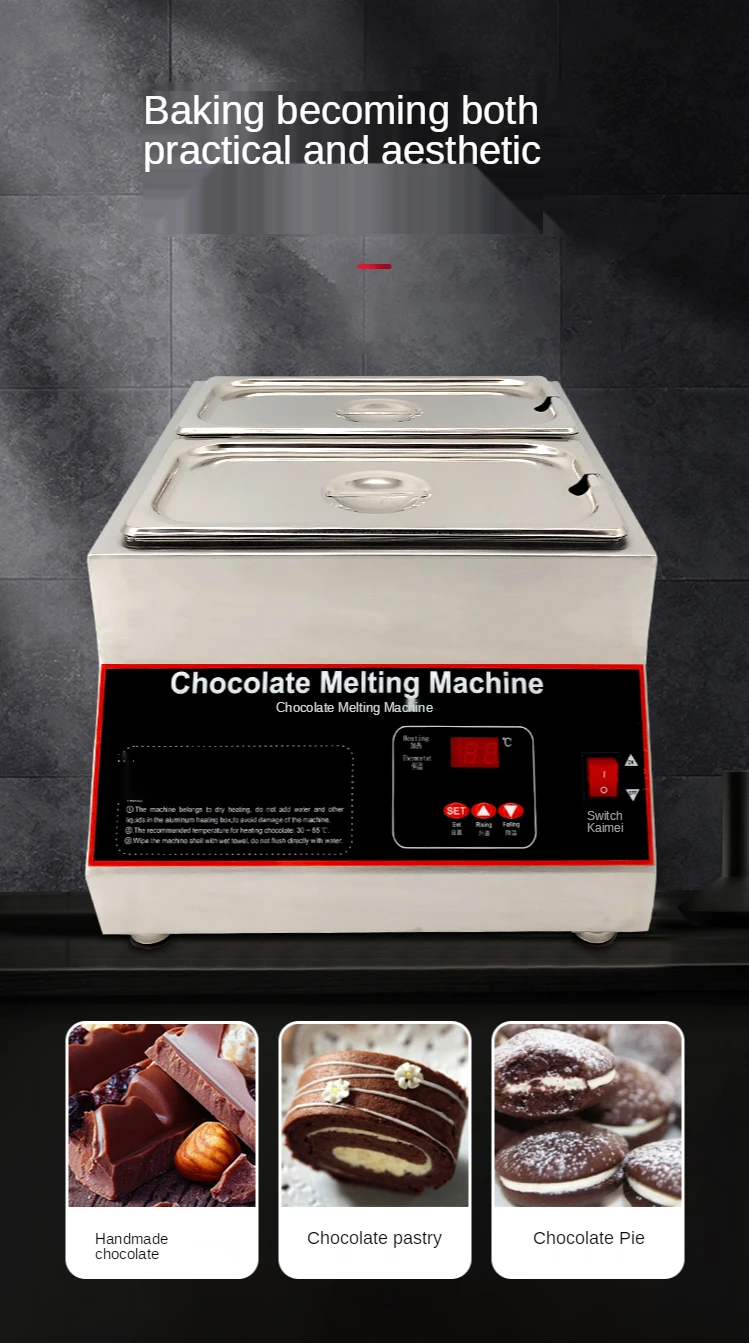 

Digital Display Air Heating Chocolate Melting Machine Two Grid Chocolate Warmer Melter Chocolate Furnace Melt Cheese Warm Milk