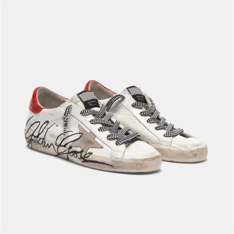 

Spring /summer New First Layer Cowhide Old Small Dirty Kids Shoes Casual Hand-painted Letters Graffiti Parent-child Shoes QZ28