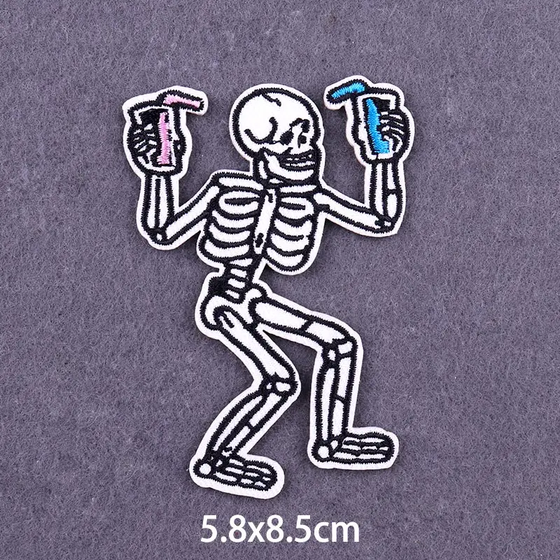 Нашивки с вышивкой черепа в стиле панк-ФК | Дом и сад