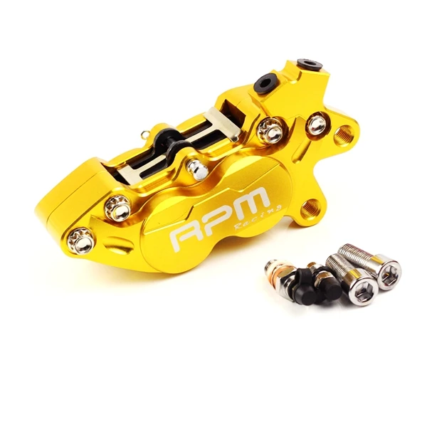 Gold right Мотоцикл Универсальный об/мин 40 мм тормозные суппорты с 4 поршнем для Kawasaki Suzuki Yamaha Honda изменить Hf6 Байк скутер - Цвет: Gold right