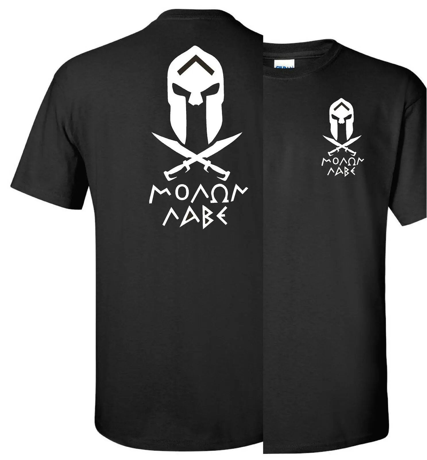 Molon Labe Футболка с принтом спартанского меча 2 я поступка пистолет | Отзывы и видеообзор