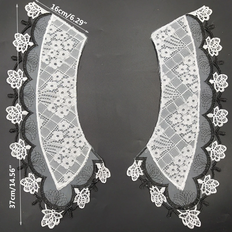 

2021 New 1 Pc Lady Shirt False Collar Lace Detachable False Neck Polyester French Style Hollowed-Out Collar