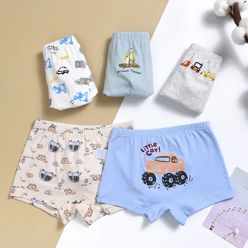 

new arrived free shipping high quality boys baby boxer shorts panties kids car children underwear 2-12y studnets 4pcs/lot