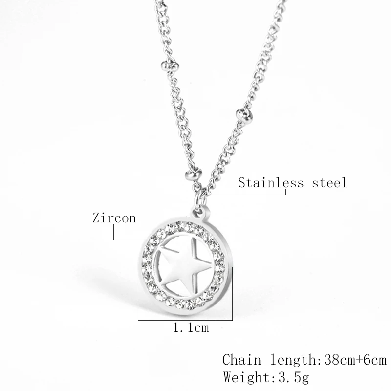 

2021 Fashion Lady Stainless Steel Geometric Pendant Necklace Jewelry Star Female Necklace Fine Star Accessories Gift